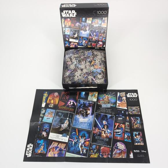 Buffalo Games Disney 1000 Piece Photomosaics Star Wars Posters Jigsaw Puzzle GUC - Picture 2 of 12